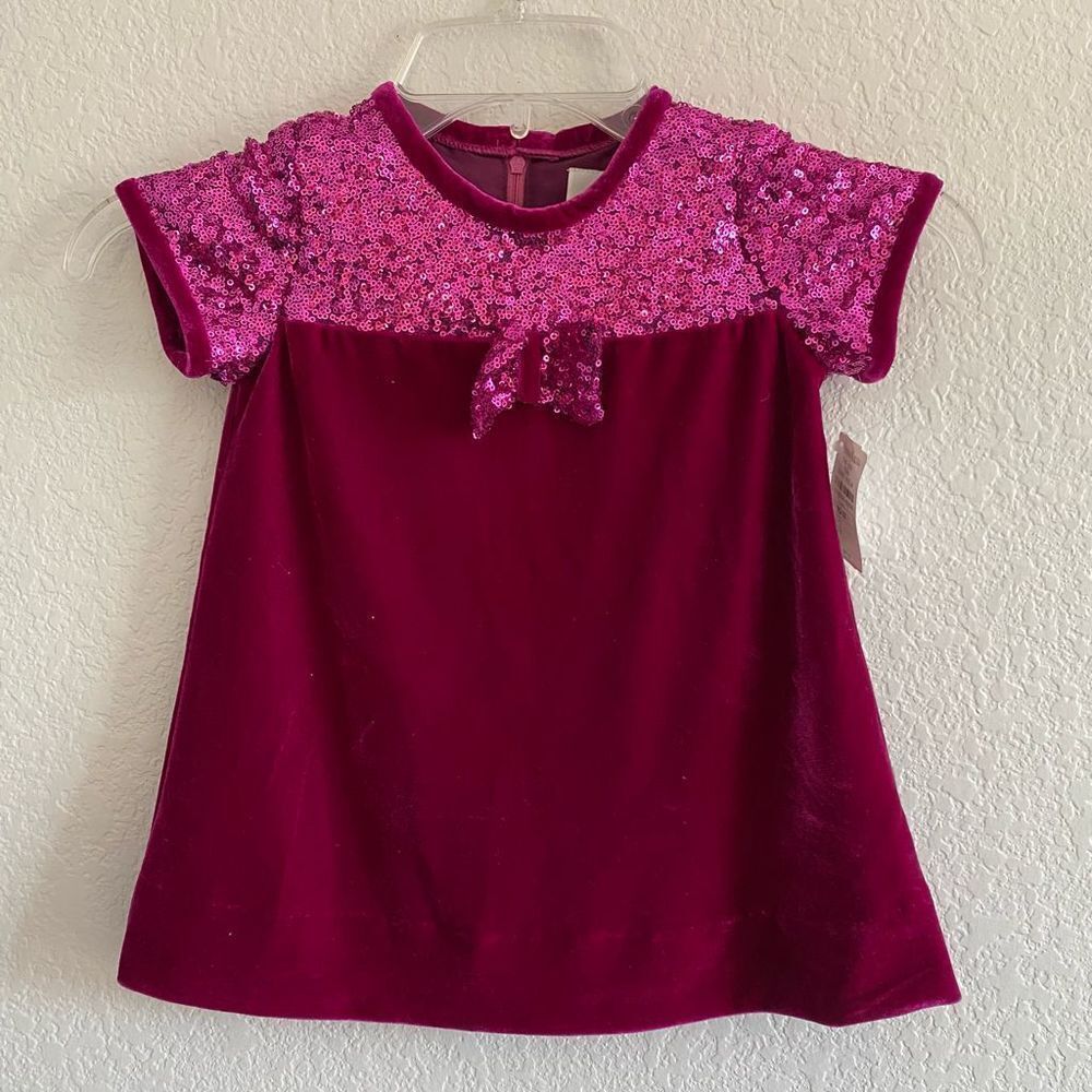 Florence Eiseman Pink Sequin and Velvet Dress Girls 2T